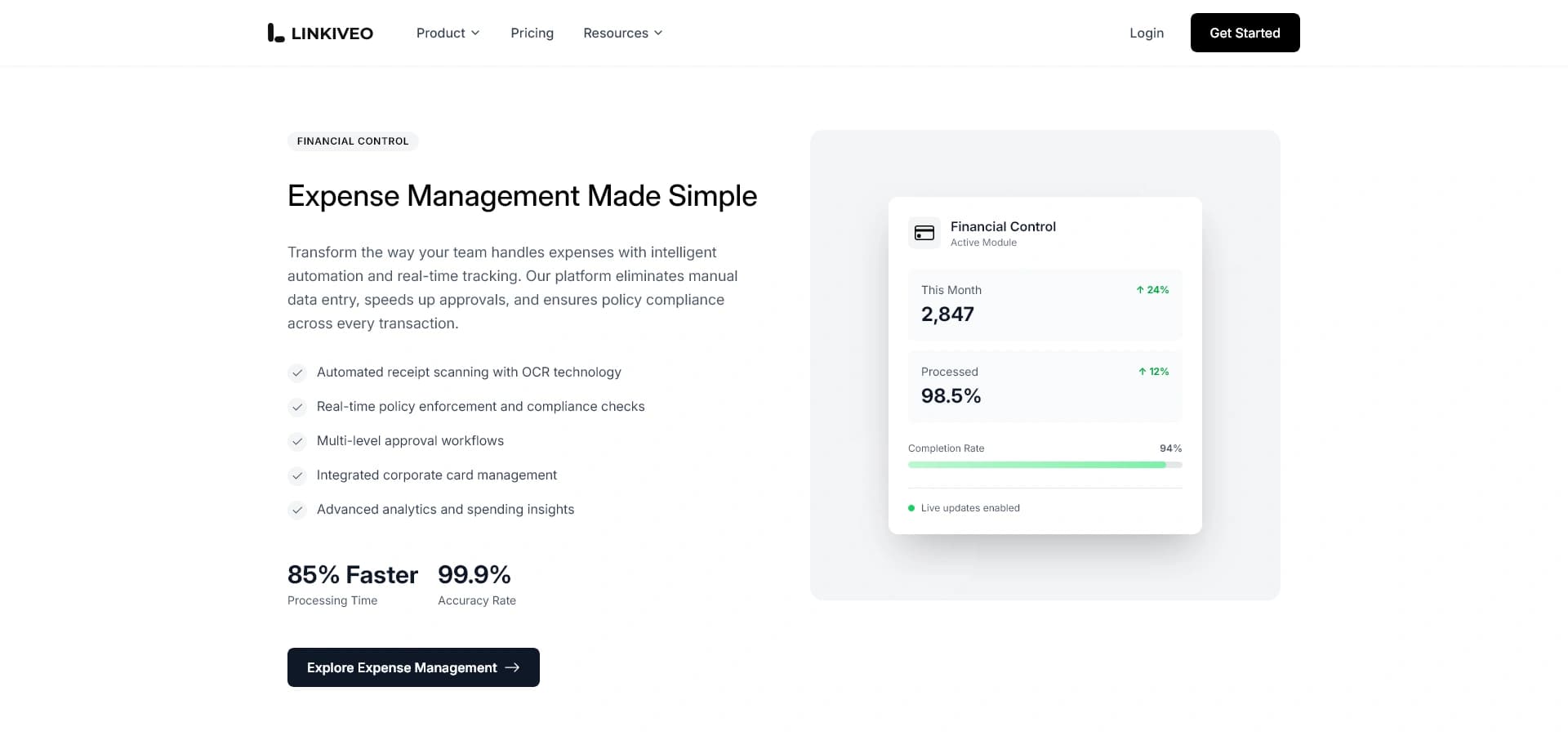 Linkiveo main screen